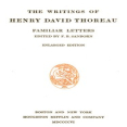 Familiar Letters by Henry David Thoreau